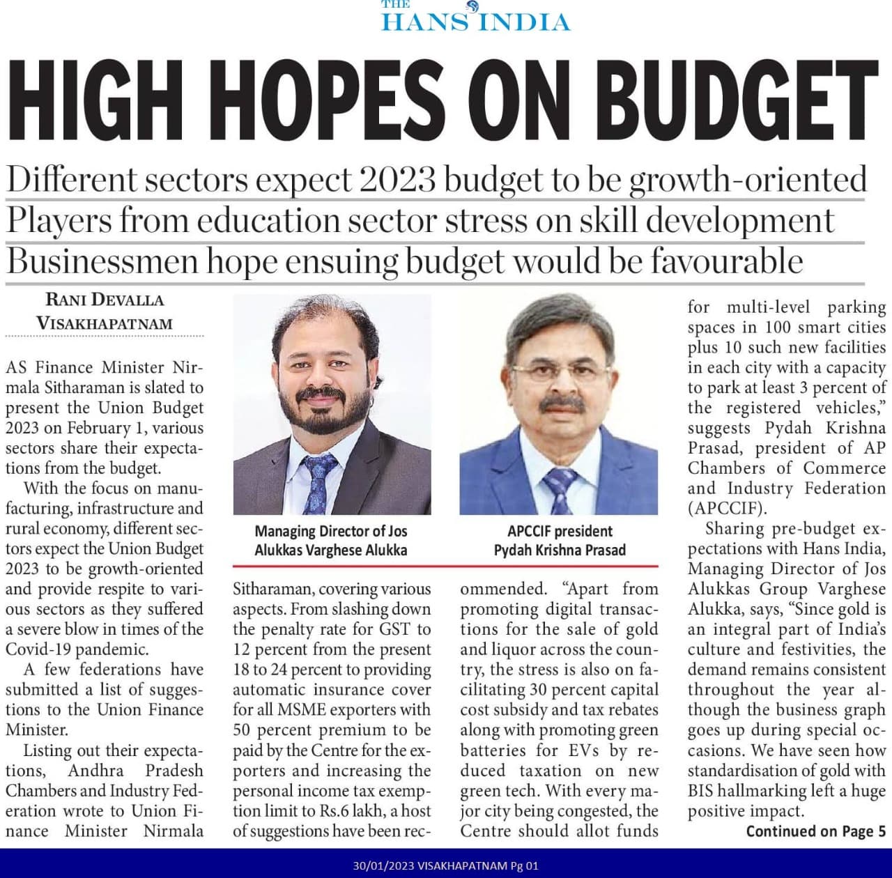 High hopes on Budget