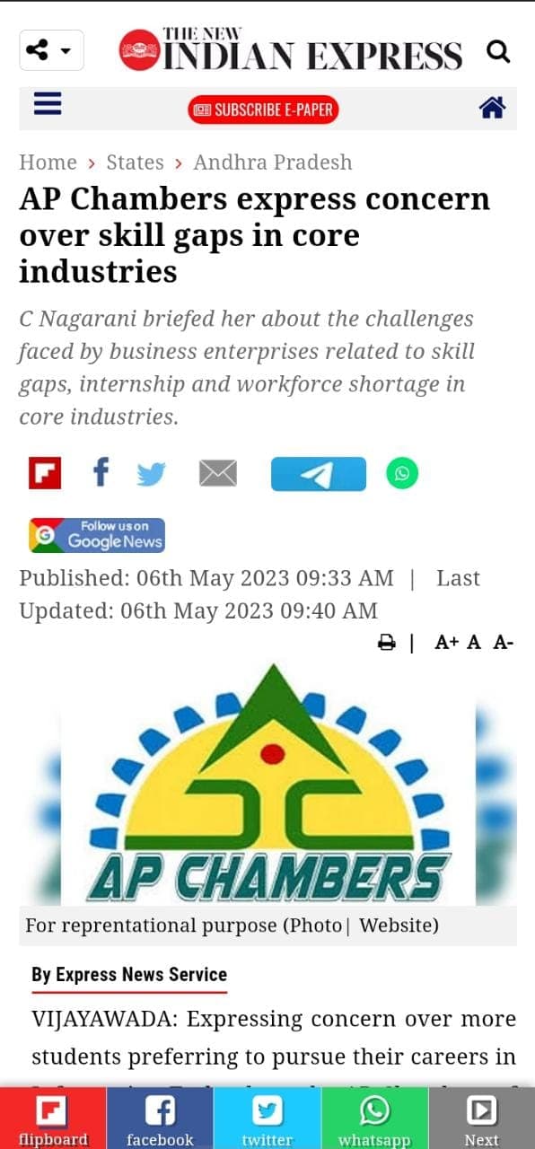 AP Chambers express concern over skill gaps in core industries