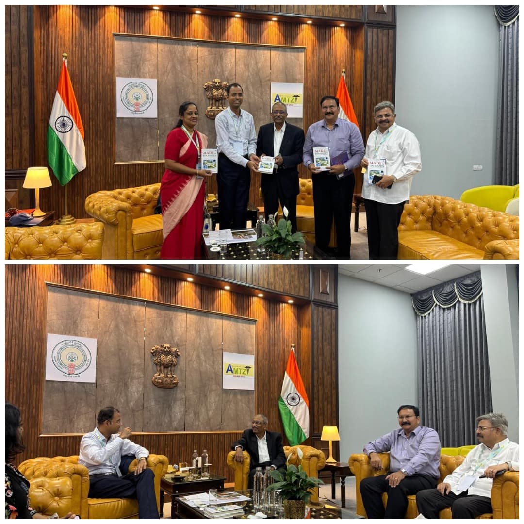 A Delegation Led By President Sri Potluri Bhaskar Rao, General Secretary Sri B. Raja Sekhar, Met Sri Jithendra Sharma MD MedTech Zone (AMTZ), In Visakhapatnam.